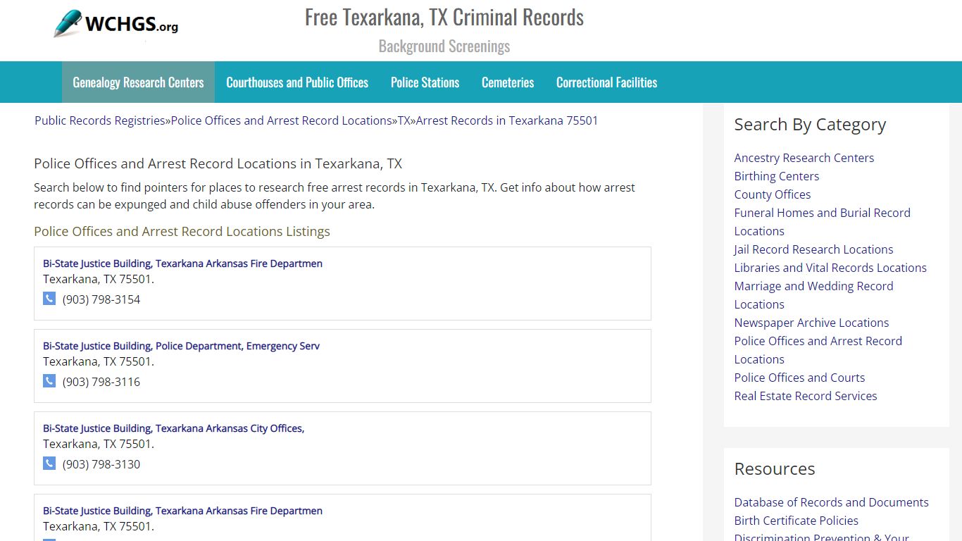 Free Texarkana, TX Criminal Records - Background Screenings