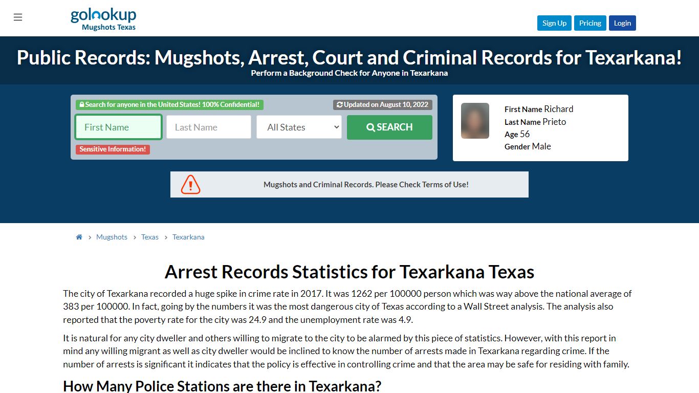 Mugshots Texarkana, Arrest Records Texarkana