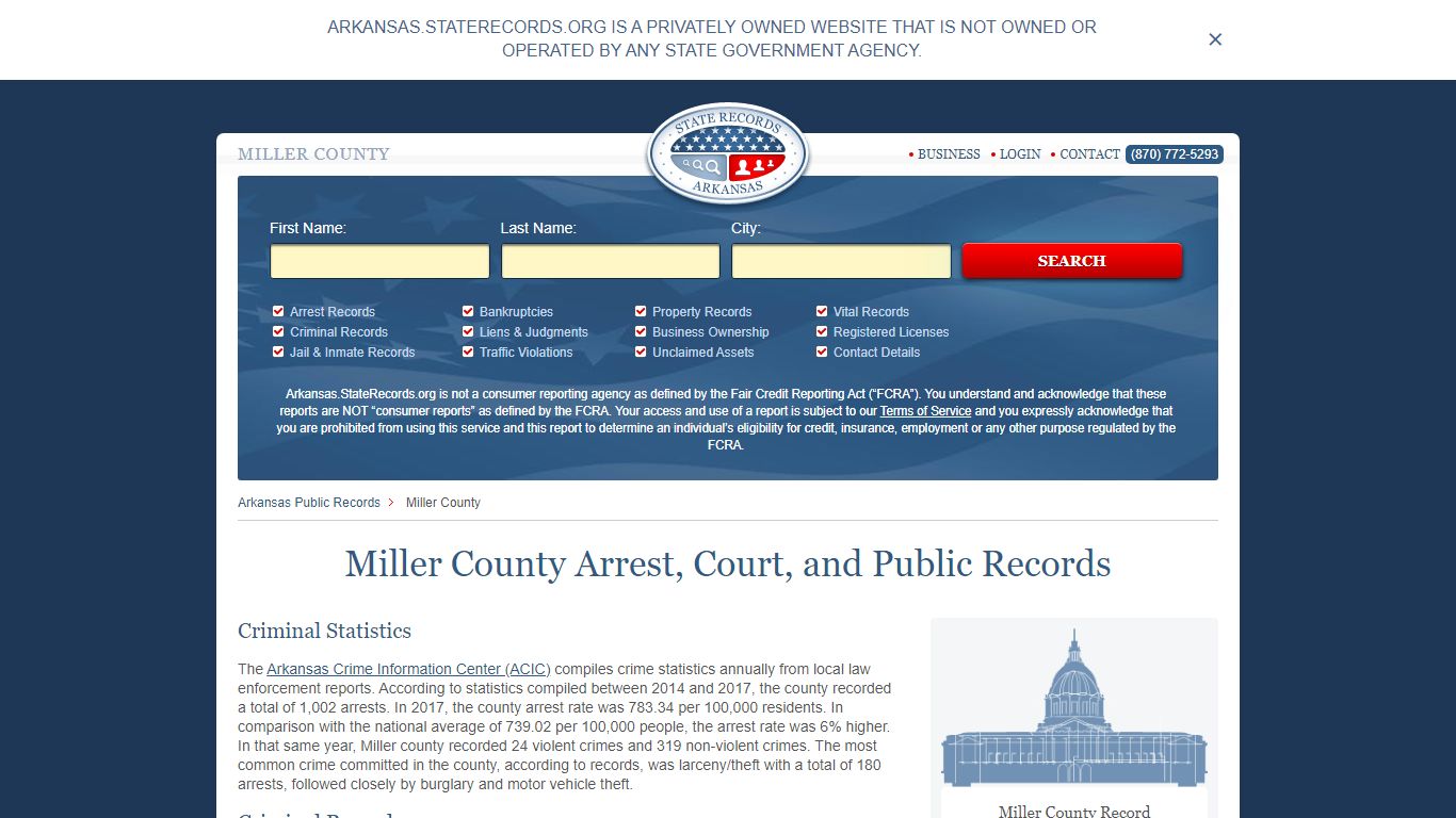 Miller County Arrest, Court, and Public Records